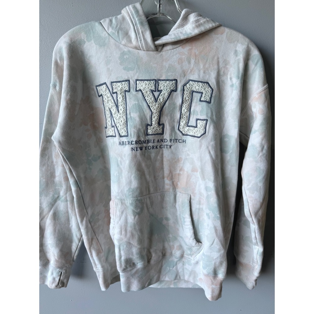 Abercrombie and Fitch Kids NYC Floral Pastel Pullover Hoodie Sweatshirt
